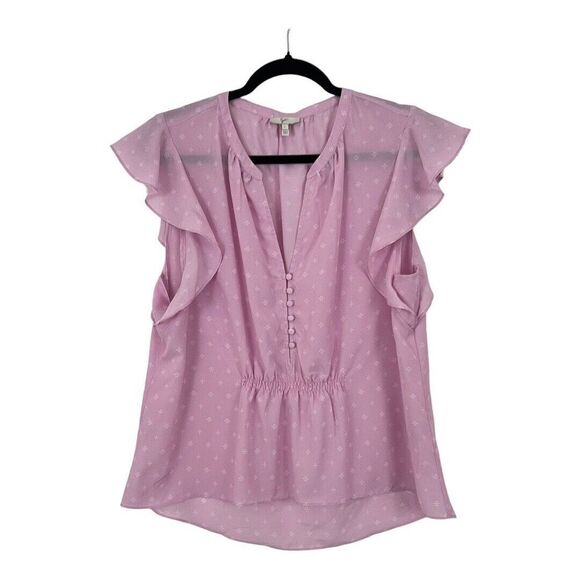 Joie Womens Size Large Lavender Fleur D -Isle Crisbell Flutter Top - Picture 1 of 4